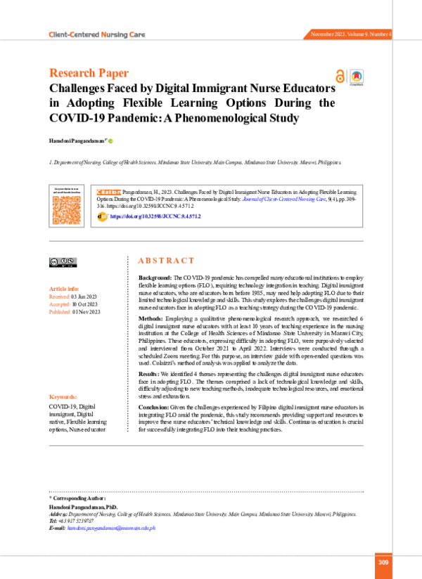 (PDF) Challenges Faced by Digital Immigrant Nurse Educators in Adopting ...