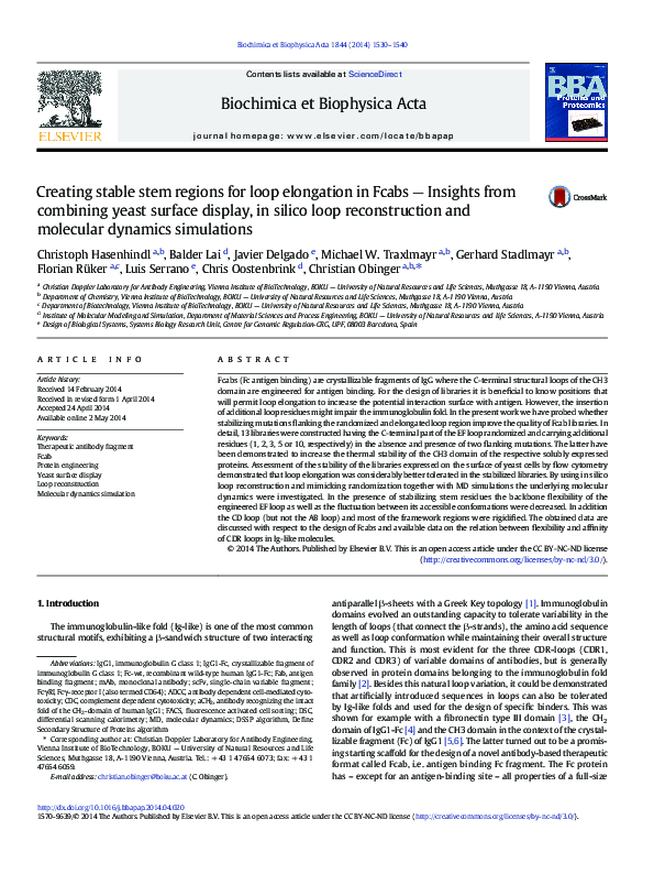 (PDF) Creating stable stem regions for loop elongation in Fcabs ...
