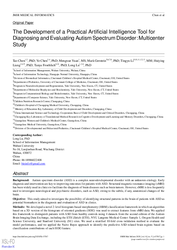 (PDF) The Development of a Practical Artificial Intelligence Tool for ...