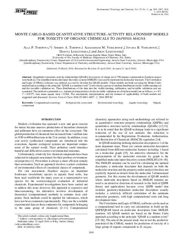 (PDF) Monte Carlo–based quantitative structure–activity relationship ...