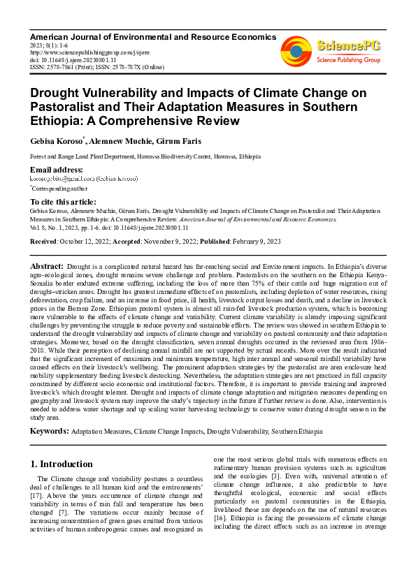 (PDF) Drought Vulnerability and Impacts of Climate Change on ...