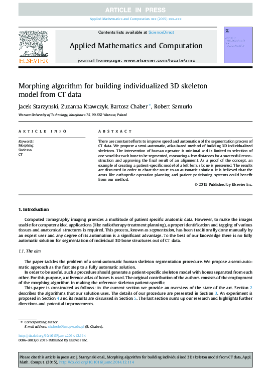 (PDF) Morphing algorithm for building individualized 3D skeleton model ...