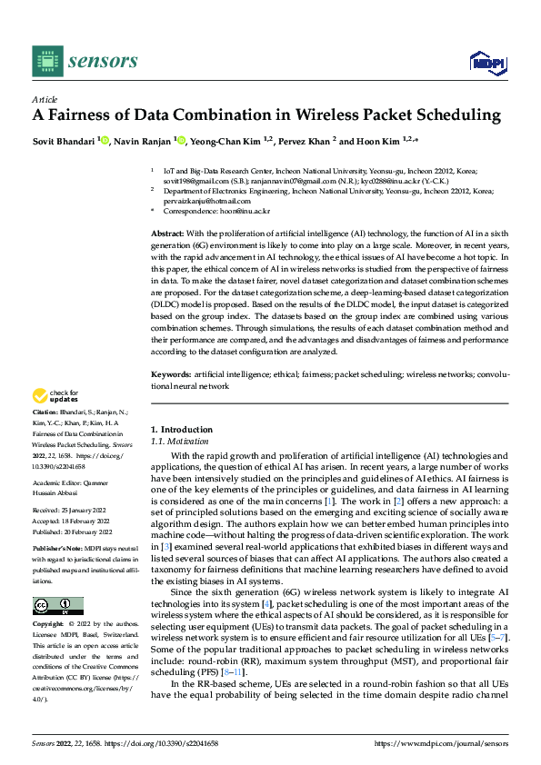(PDF) A Fairness of Data Combination in Wireless Packet Scheduling