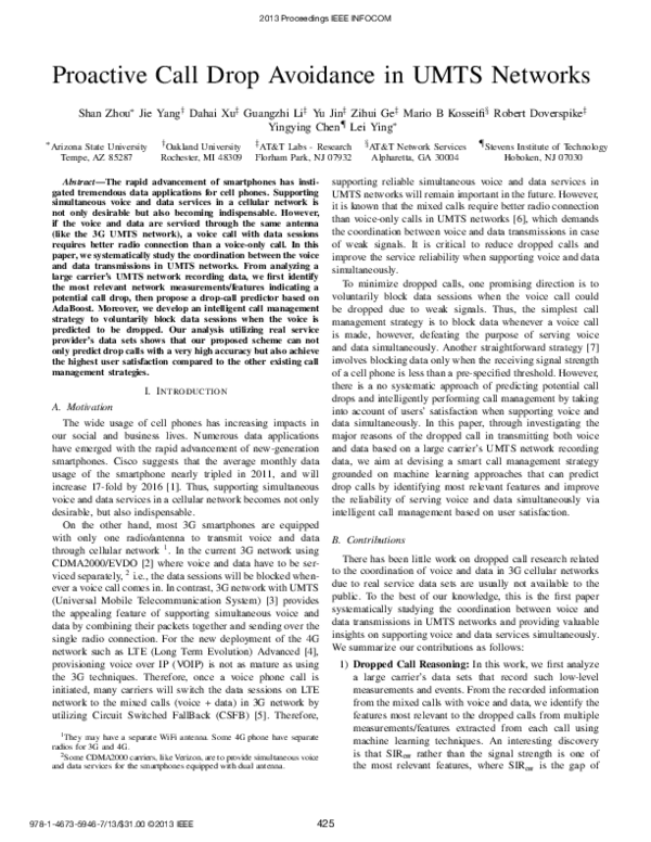 (PDF) Proactive call drop avoidance in UMTS networks