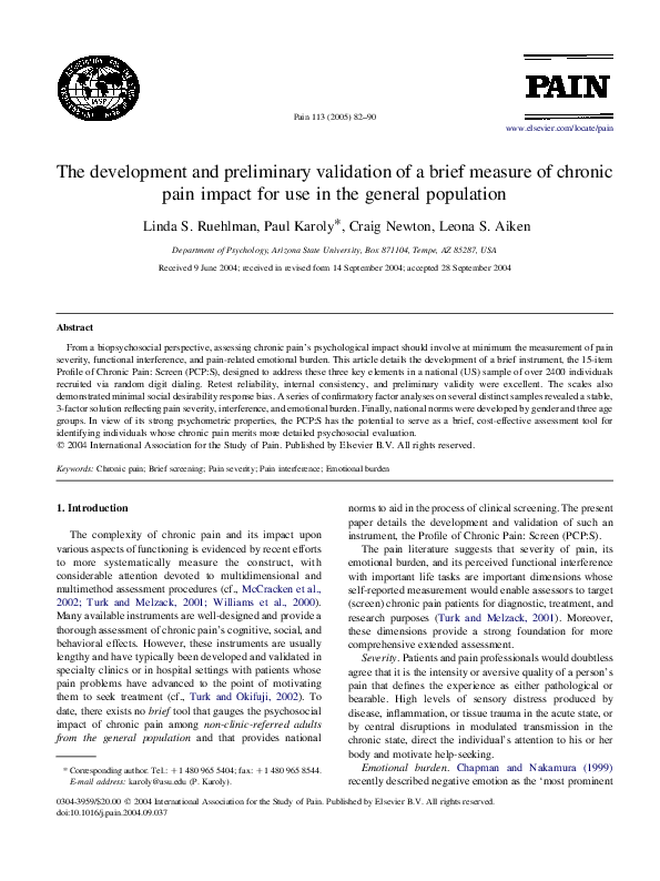 (PDF) The development and preliminary validation of a brief measure of ...