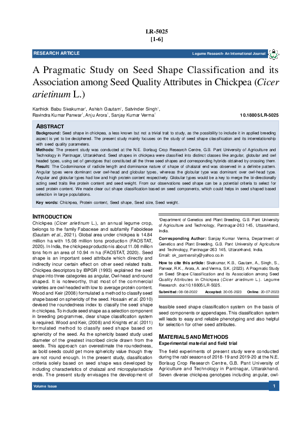 (PDF) A Pragmatic Study on Seed Shape Classification and its ...