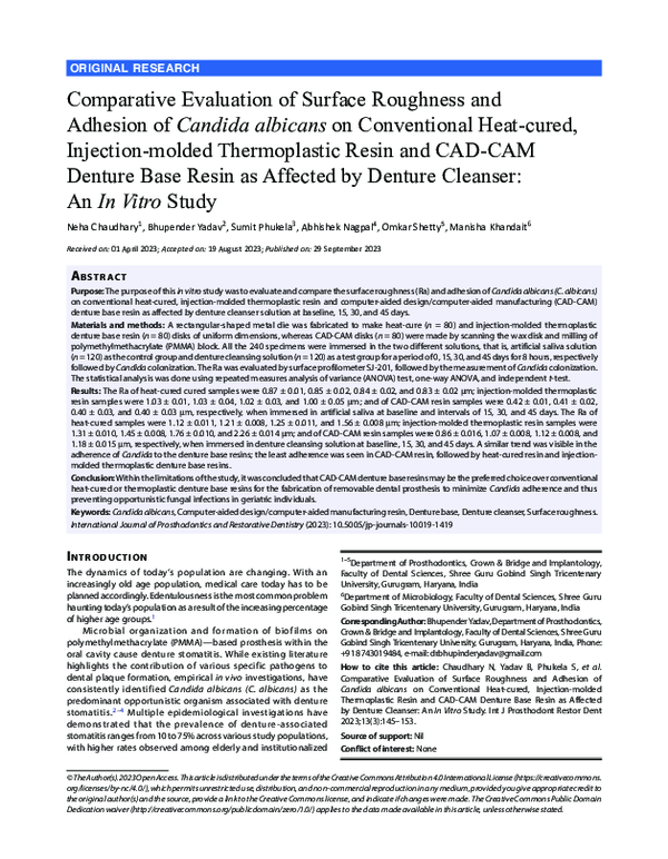 (PDF) Comparative Evaluation of Surface Roughness and Adhesion of ...