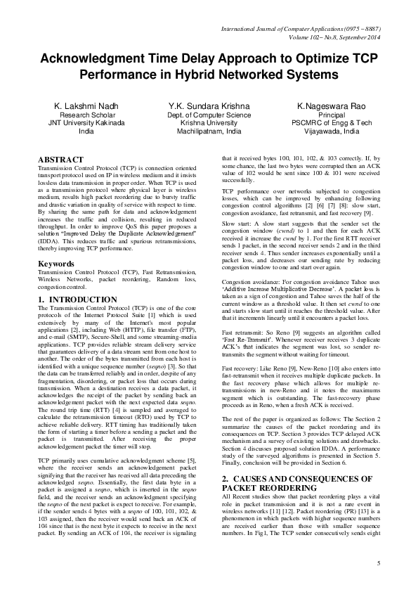 (PDF) Acknowledgment Time Delay Approach to Optimize TCP Performance in ...