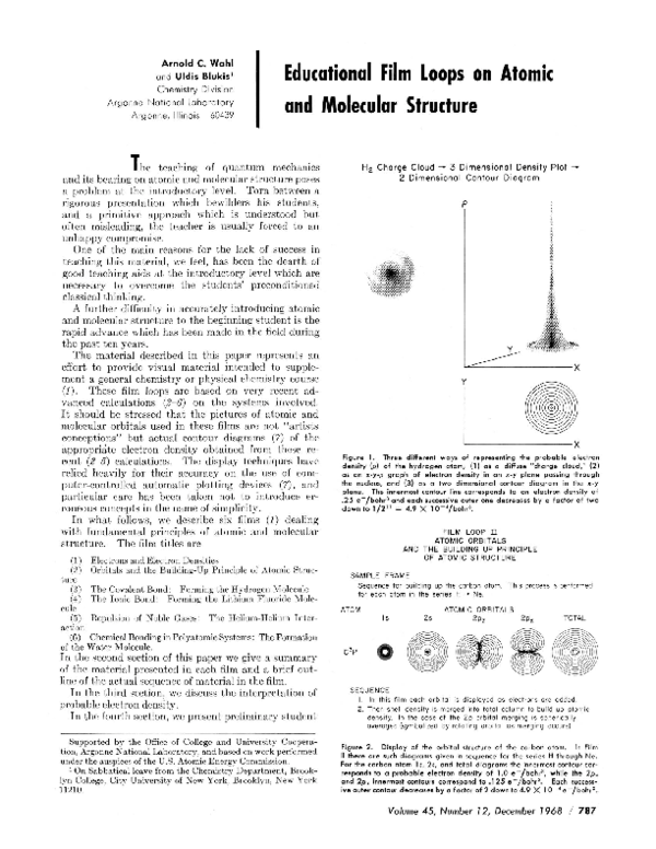 (PDF) Educational film loops on atomic and molecular structure