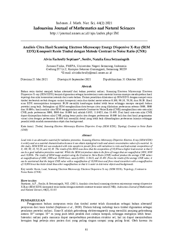 (PDF) Analisis Citra Hasil Scanning Electron Microscopy Energy ...