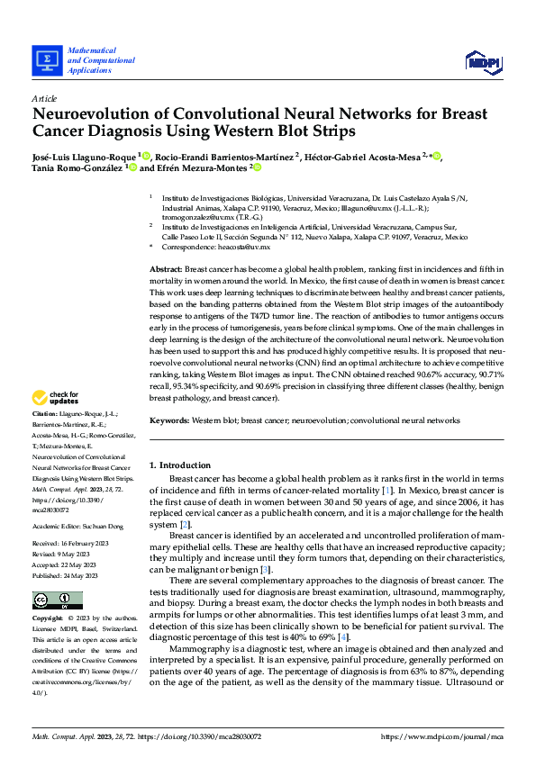 (PDF) Neuroevolution of Convolutional Neural Networks for Breast Cancer ...