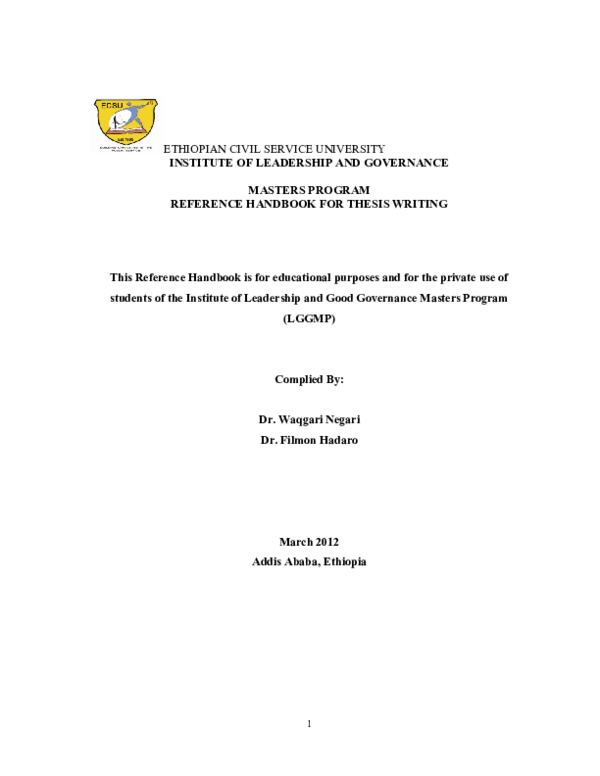 (DOC) Thesis Guide