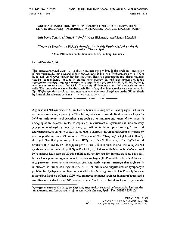 (PDF) Arginase Induction by Suppressors of Nitric Oxide Synthesis (IL-4 ...