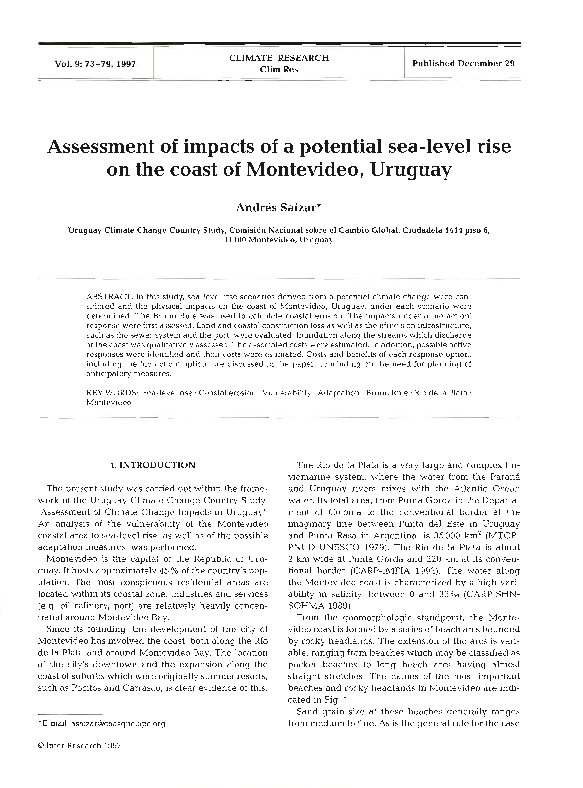 (PDF) Assessment of impacts of a potential sea-level rise on the coast ...