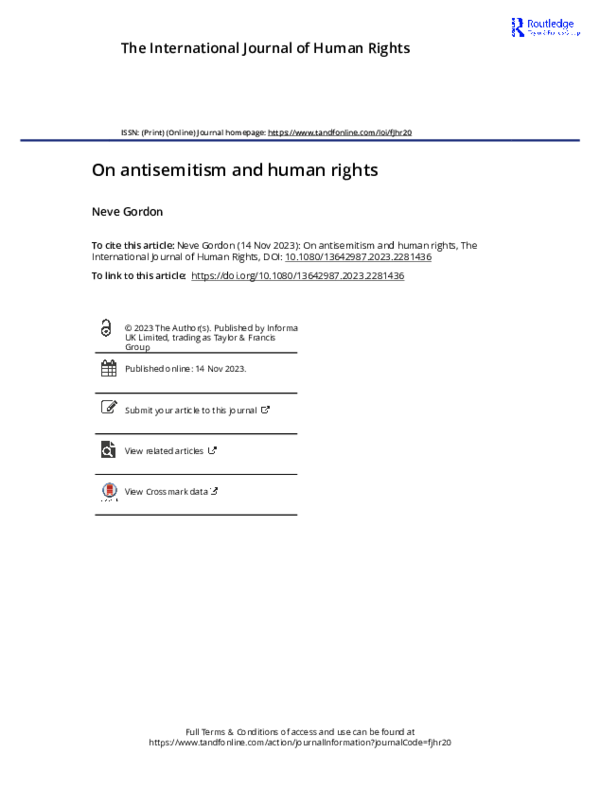 On antisemitism and human rights