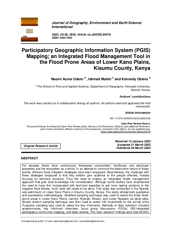 (PDF) Participatory Geographic Information System (PGIS) Mapping; an ...
