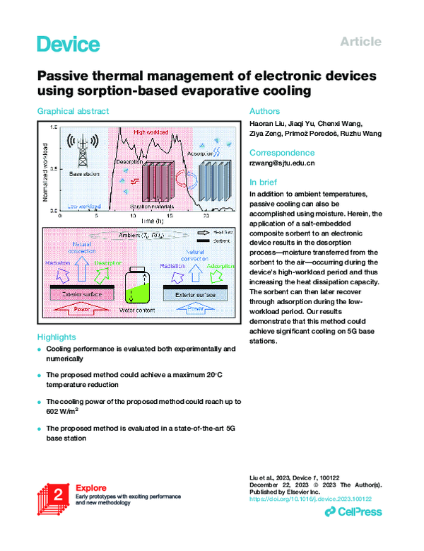 (PDF) Passive thermal management of electronic devices using sorption ...