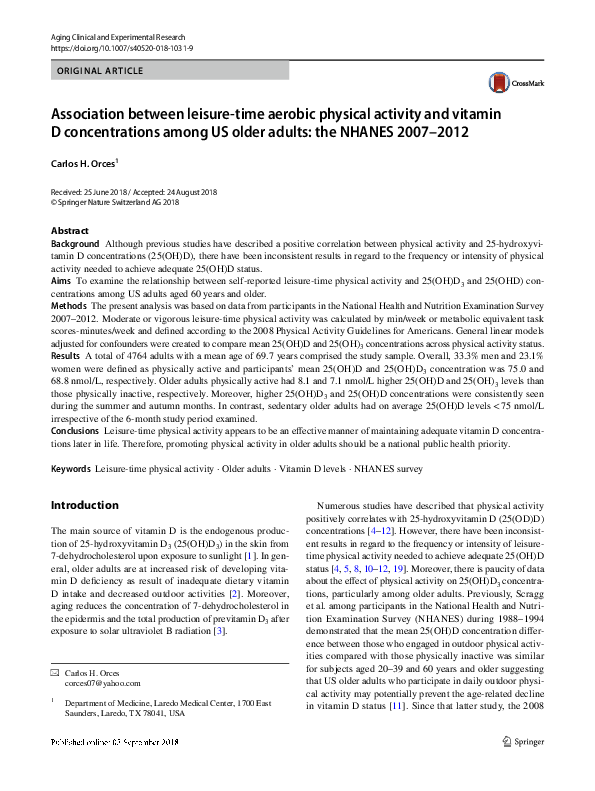 (PDF) Association between leisure-time aerobic physical activity and ...