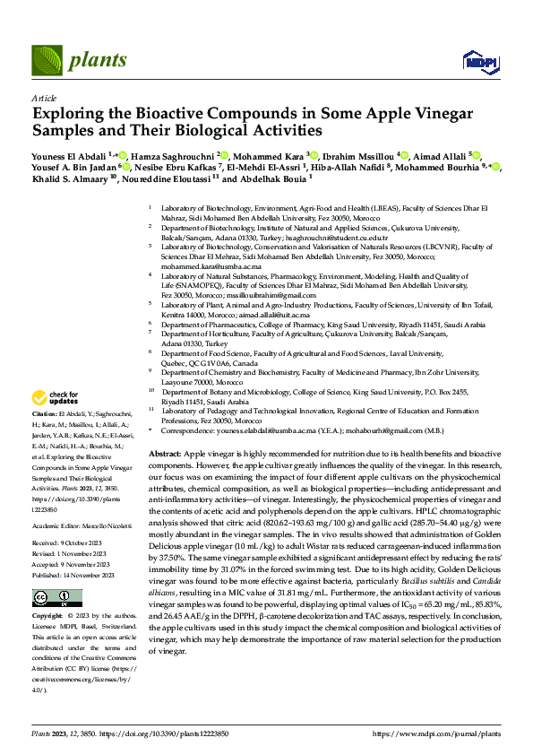 (PDF) Exploring the Bioactive Compounds in Some Apple Vinegar Samples ...