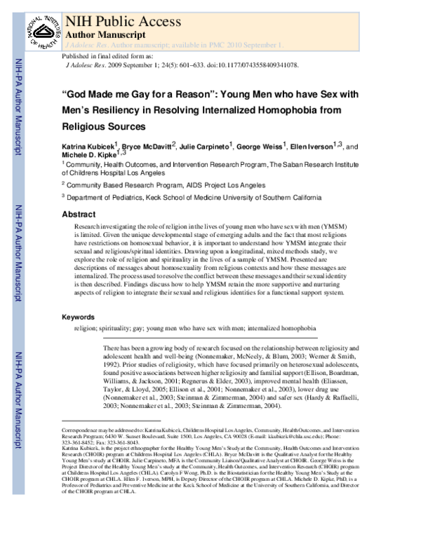 (PDF) “God Made Me Gay for a Reason”