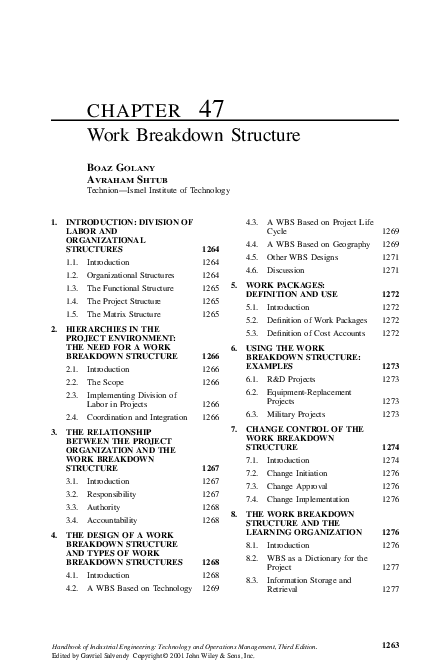 (PDF) CHAPTER 47 Work Breakdown Structure