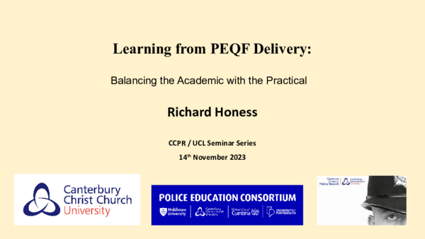 (PPT) Learning from PEQF Delivery: Balancing the Academic with the ...