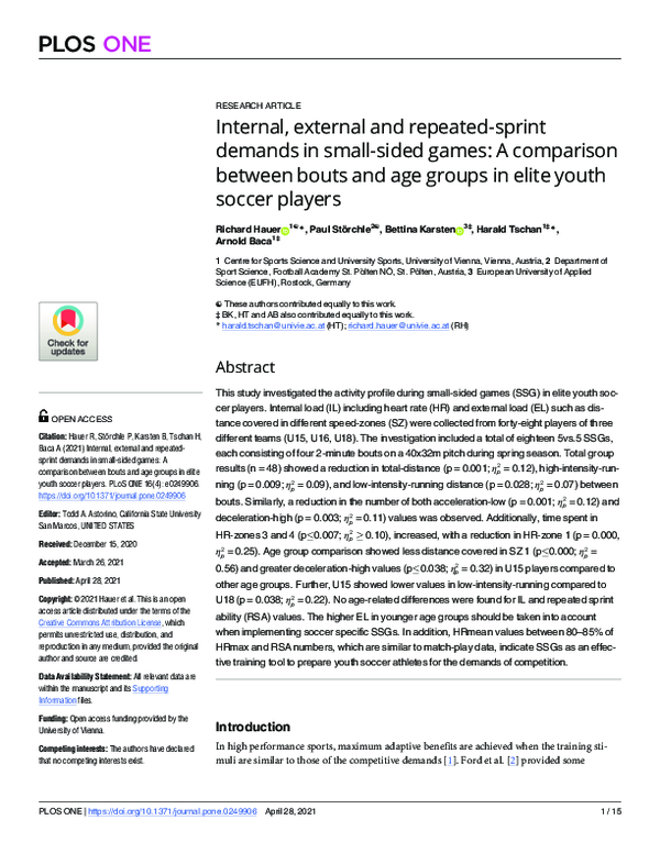 (PDF) Internal, external and repeated-sprint demands in small-sided ...