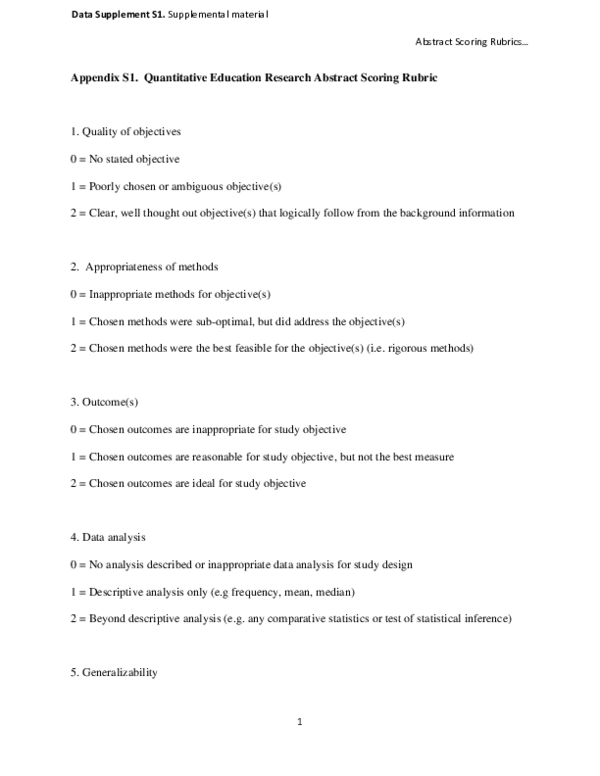 (PDF) Leveling the field: Development of reliable scoring rubrics for ...