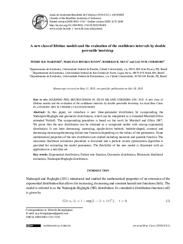 (PDF) A new class of lifetime models and the evaluation of the ...