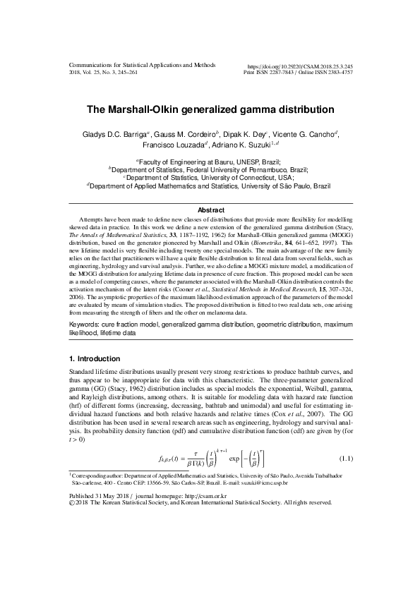 (PDF) The Marshall-Olkin generalized gamma distribution