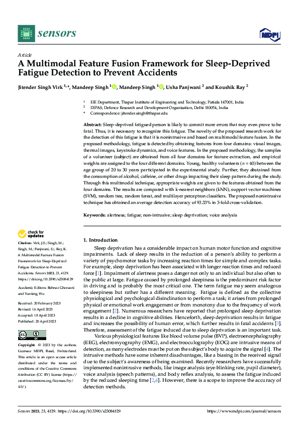 (PDF) A Multimodal Feature Fusion Framework for Sleep-Deprived Fatigue ...