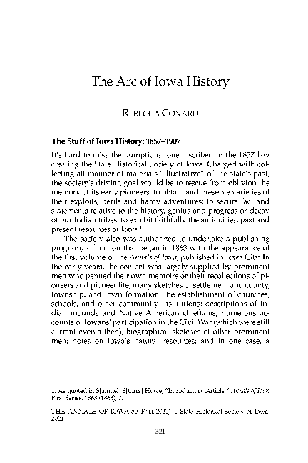 (PDF) The Arc of Iowa History