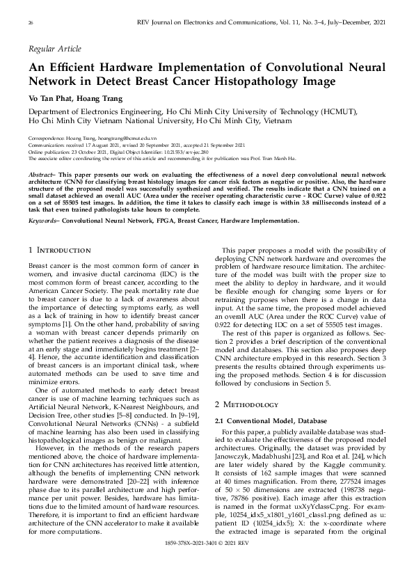 (PDF) An efficient hardware implementation of Convolutional Neural ...