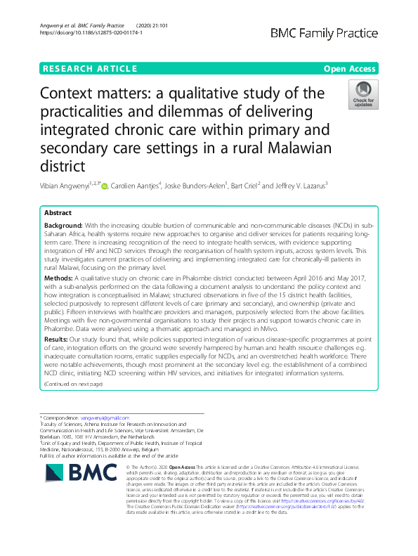 (PDF) Context matters: a qualitative study of the practicalities and ...