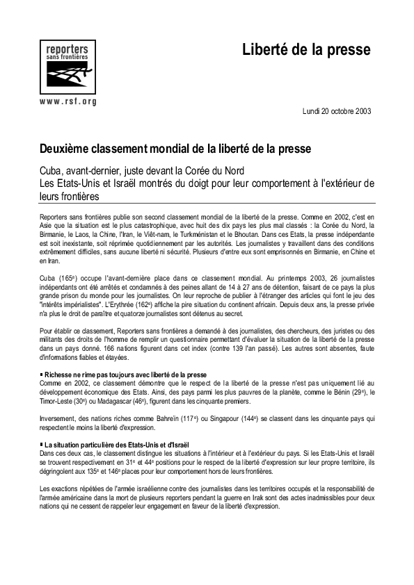 (PDF) Liberté de la presse