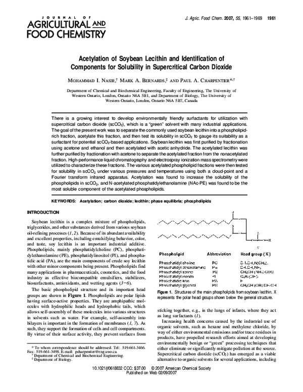(PDF) Acetylation of Soybean Lecithin and Identification of Components ...