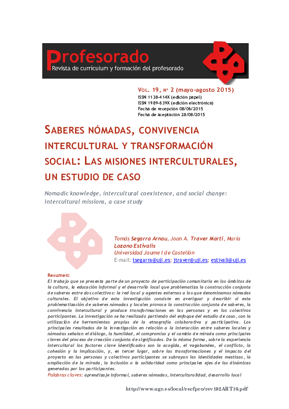 (PDF) Nomadic knowledge, intercultural coexistence, and social change ...