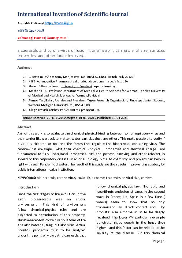 (PDF) International Invention of Scientific Journal