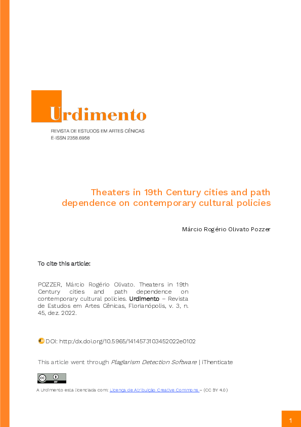 (PDF) Theaters in 19th Century cities and path dependence on ...