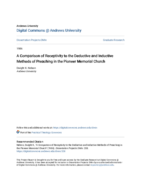 PDF) A Comparison of Receptivity to the Deductive and Inductive 