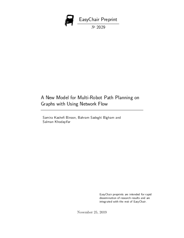 (PDF) A New Model for Multi-Robot Path Planning on Graphs with Using ...
