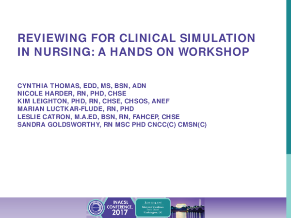 (PDF) Reviewing for Clinical Simulation in Nursing: A Hands-on Workshop