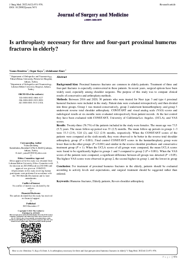(PDF) Is arthroplasty necessary for three and four-part proximal ...