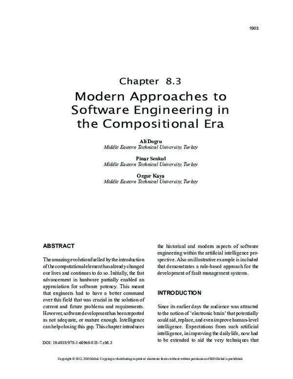 (PDF) Modern Approaches to Software Engineering in the Compositional Era