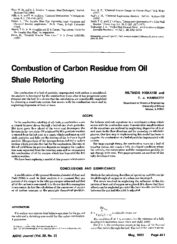 (PDF) Combustion of carbon residue from oil shale retorting