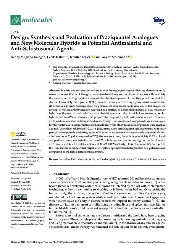 (PDF) Design, Synthesis and Evaluation of Praziquantel Analogues and ...