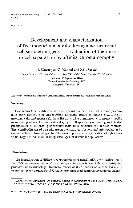 (PDF) Development and characterization of five monoclonal antibodies ...