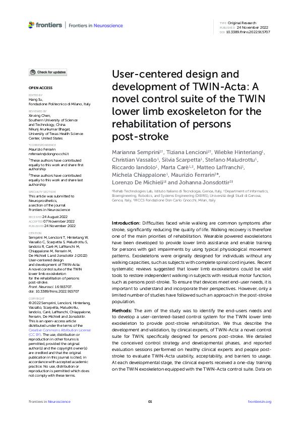 (PDF) User-centered design and development of TWIN-Acta: A novel ...