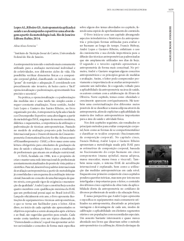 (PDF) Lopes AL, Ribeiro GS. Antropometria aplicada à saúde e ao ...
