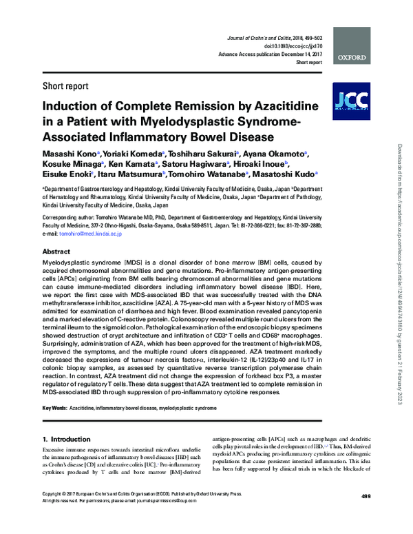 (PDF) Induction of Complete Remission by Azacitidine in a Patient with ...